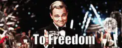 Leonardo DiCaprio To Freedom toast