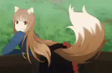 Holo the Fox Girl Wags Tail