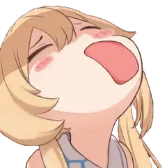 anime girl screaming with blush