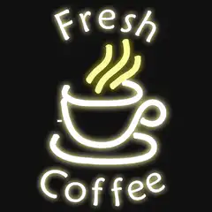Fresh Coffee neon sign flicker