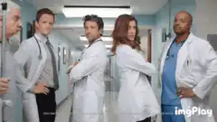 Grey's Anatomy doctors stare at patient