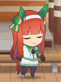Chibi horse girl dancing and winking