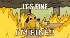 This Is Fine dog in burning room