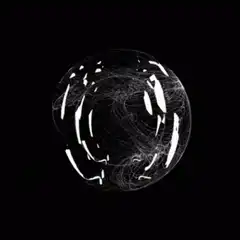 Abstract white particle sphere animation