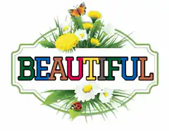 Colorful Beautiful Text with Flowers