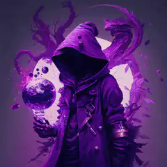 Hooded wizard casting lightning spell