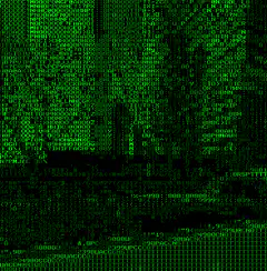 falling green matrix code