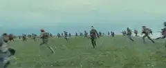 Soldiers running from explosion
