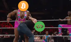 Bitcoin wrestler headbutts Ethereum wrestler