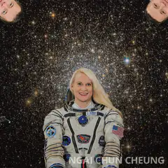 Astronauts floating in space