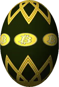 Black and gold Bitcoin Easter egg