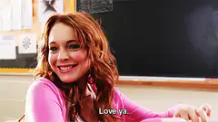 Lindsay Lohan blows a kiss