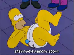 Homer Simpson as a baby boom boom