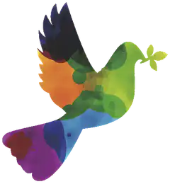 Rainbow Pride Dove with Olive Branch