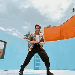 Jim Carrey leans into the camera