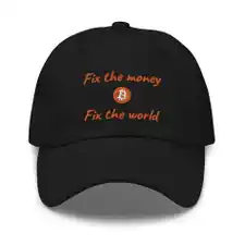 Black cap with Bitcoin slogan
