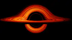Glowing orange black hole
