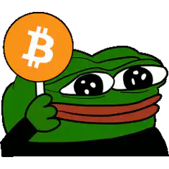 Pepe holding Bitcoin sign