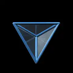 Blue Tetrahedron Rotating