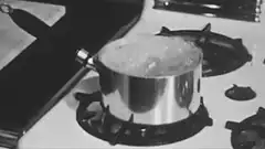 Pot boiling on stove