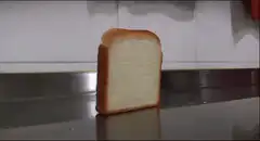 Slice of bread falls over