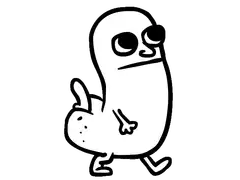 doodle character with rabbit