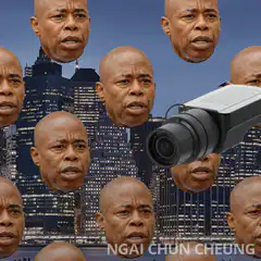 Floating Dave Chappelle heads and cameras