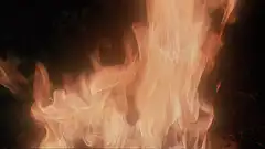 Close-up of a roaring fire