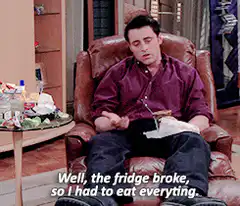 Joey explains the fridge broke