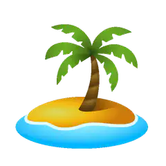 Palm tree island with laser beams