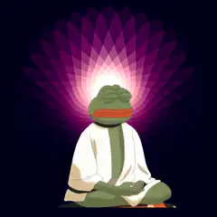 Pepe meditating with glowing aura