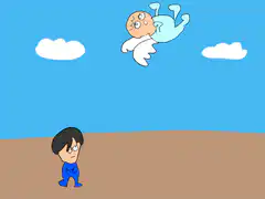 Superman catches falling baby