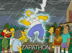 Homer Simpson gets struck by lightning Zapathon