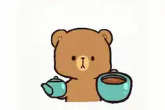 cute bear pouring tea