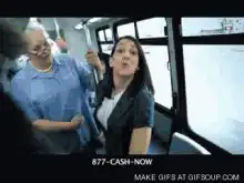 Bus driver and passengers react with shock