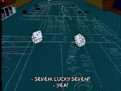 Lucky Seven at the craps table