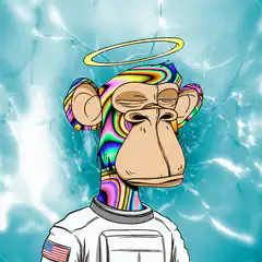 Rainbow Astronaut Monkey with Halo