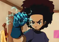 Aang charging lightning in his fist