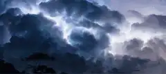 Dark storm clouds and lightning
