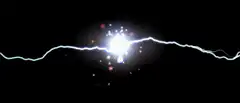 Lightning bolt strikes center