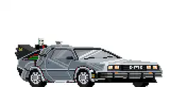 pixel art delorean time machine