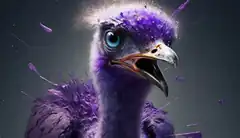 Purple bird with shattered glass effect