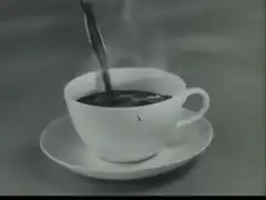 black and white coffee cup filling