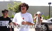 Guy with megaphone says we out here