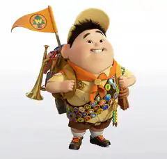 Russell from Up with merit badges