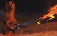 Two gophers with a flamethrower