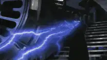 Man struck by blue lightning