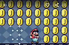 Mario surrounded by coins