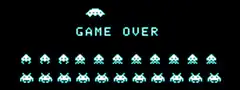 Game Over pixel art aliens
