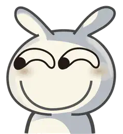 Smiling cartoon rabbit face